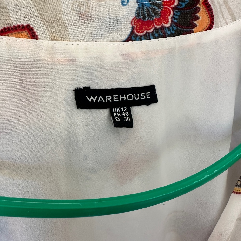 Warehouse Multicolor Patterned Dress With Tassels - image 2